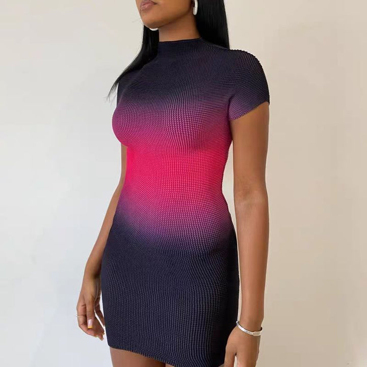 Damen Minikleid mit modernem Farbverlauf und figurbetontem Schnitt Drune