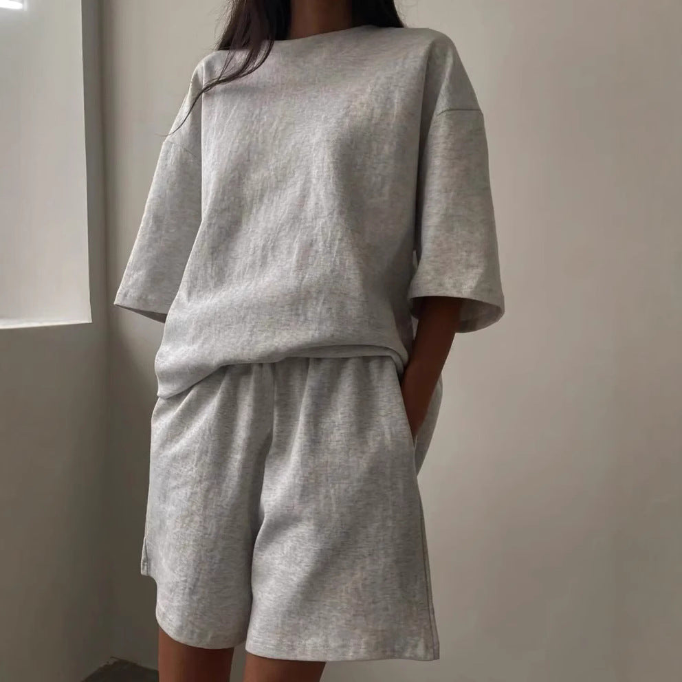 Damen lässiges Kurzarm-Set aus atmungsaktivem Material Drune