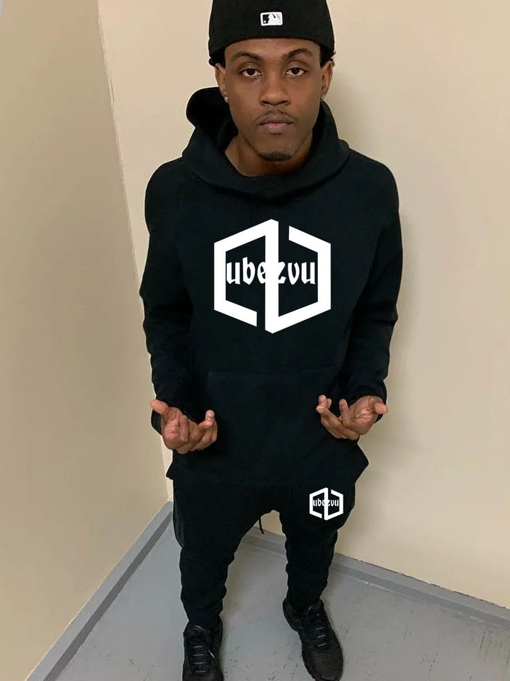 Herren Hoodie und Jogginghose Set mit praktischem Kängurutaschen-Design Drune