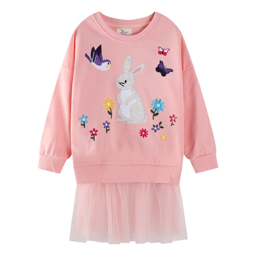 Mädchen Sweatshirt mit Tüllrock und tierischer Applikation Drune