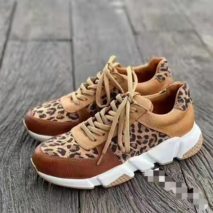Damen Trendige Leopardenmuster Laufschuhe Drune