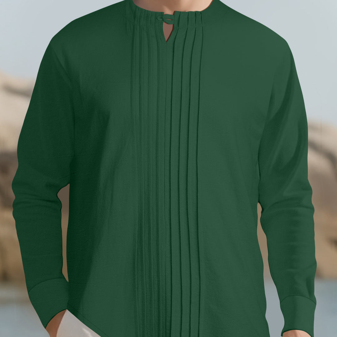 Herren Elegantes Langarmhemd mit strukturiertem Design Drune