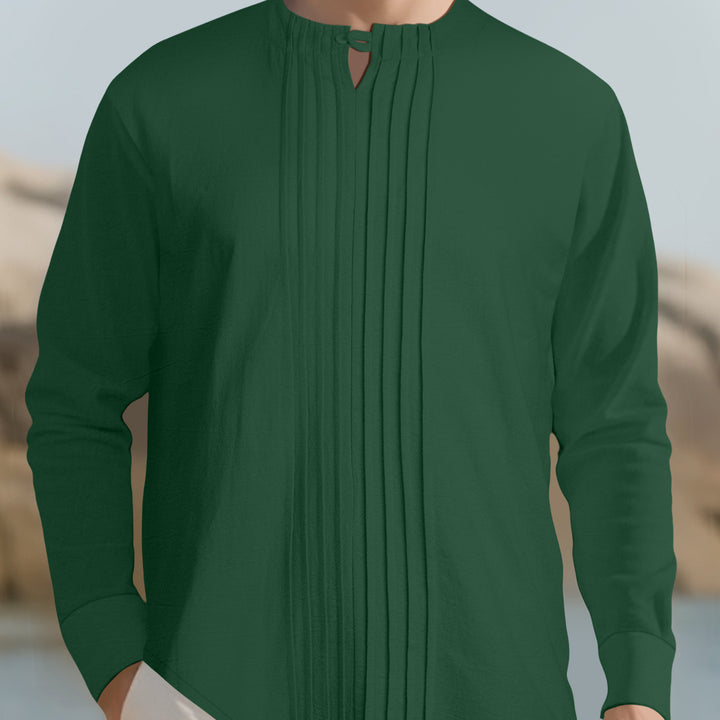 Herren Elegantes Langarmhemd mit strukturiertem Design Drune