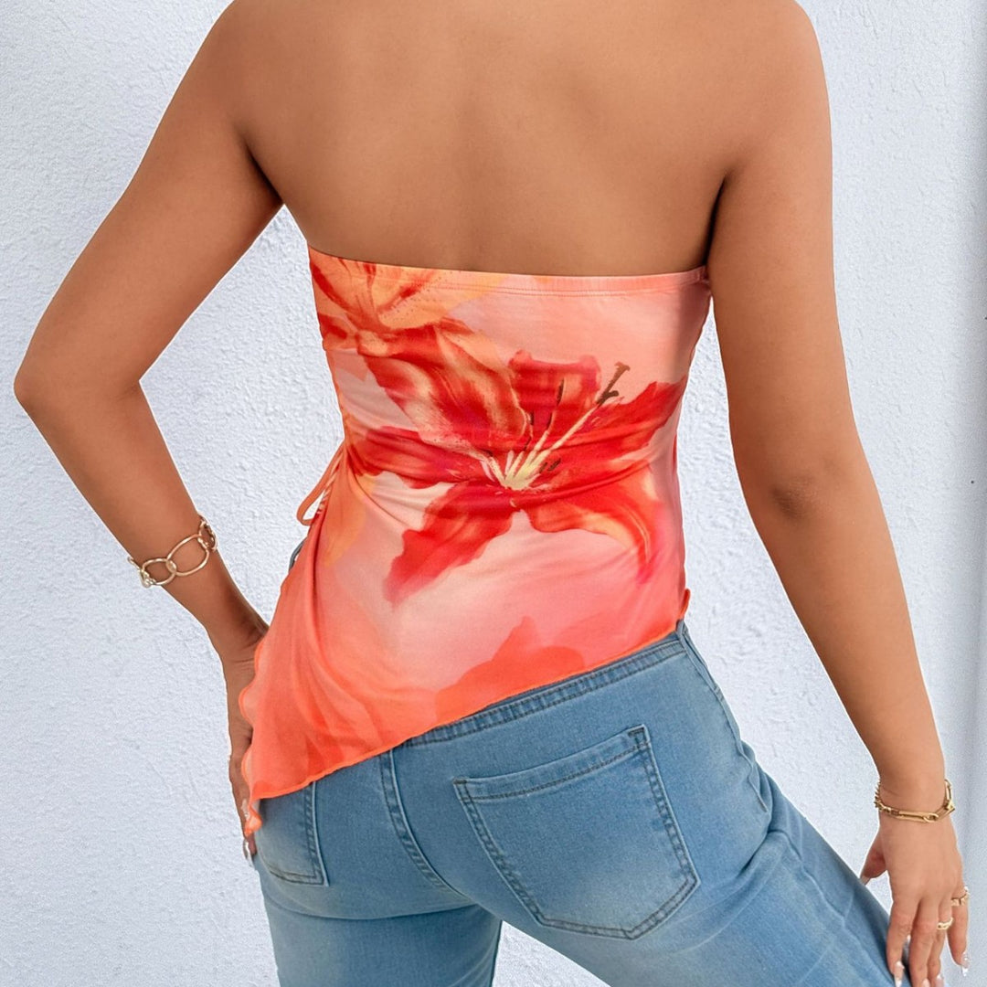 Damen Oberteil mit asymmetrischem Schnitt und floralem Design Drune