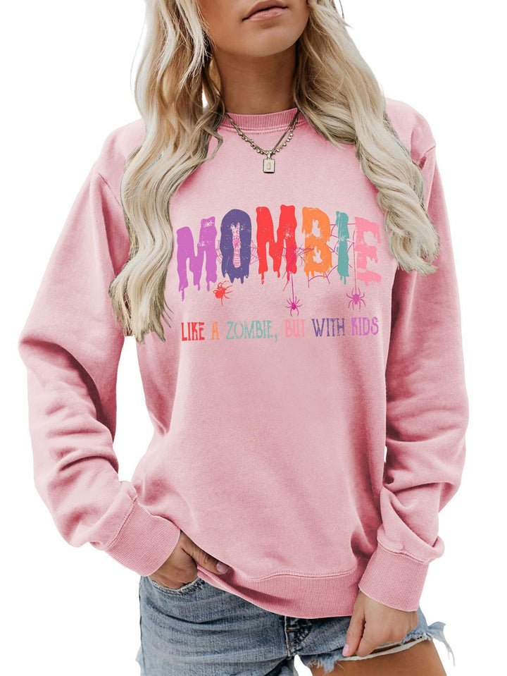 Damen Sweatshirt mit kreativem Zombie-Motiv Drune