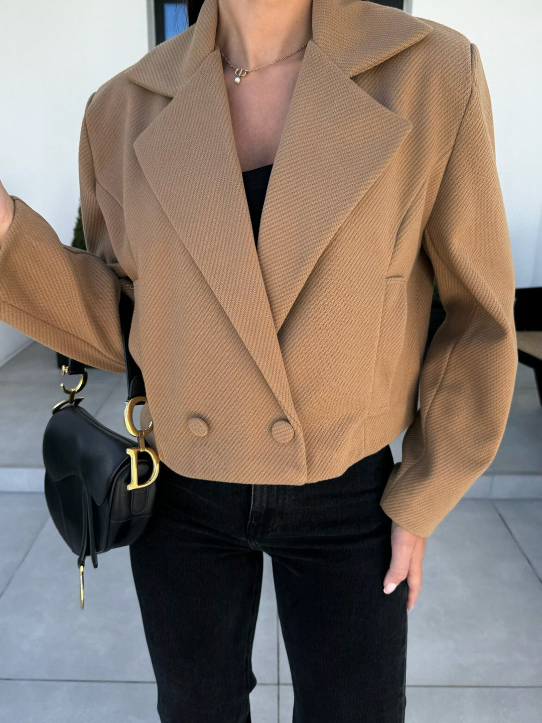 Damen Modischer Oversized-Blazer im klassischen Streifenmuster Drune