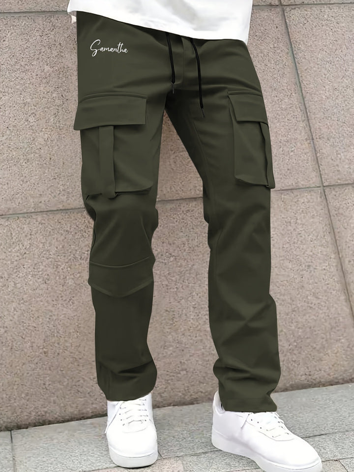 Herren Cargo-Hose mit vielseitigen funktionalen Taschen und elastischem Bund Drune
