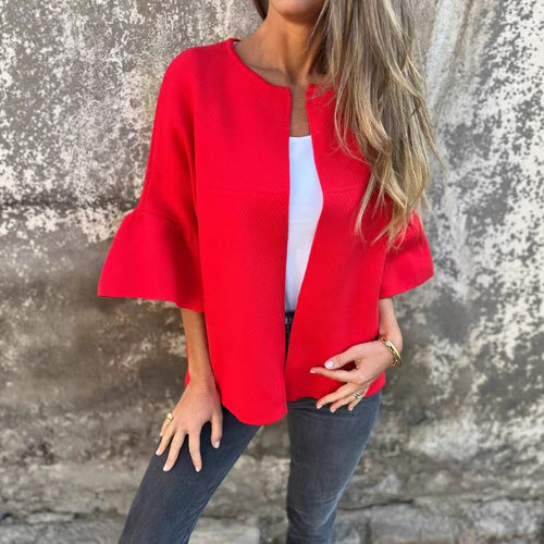 Damen Strukturierte Jacke mit voluminösen Ärmeln Drune