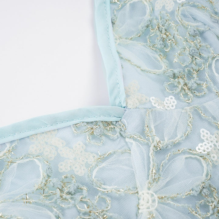 Damen Spitzen-Top mit floraler Gestaltung und raffiniertem V-Ausschnitt Drune