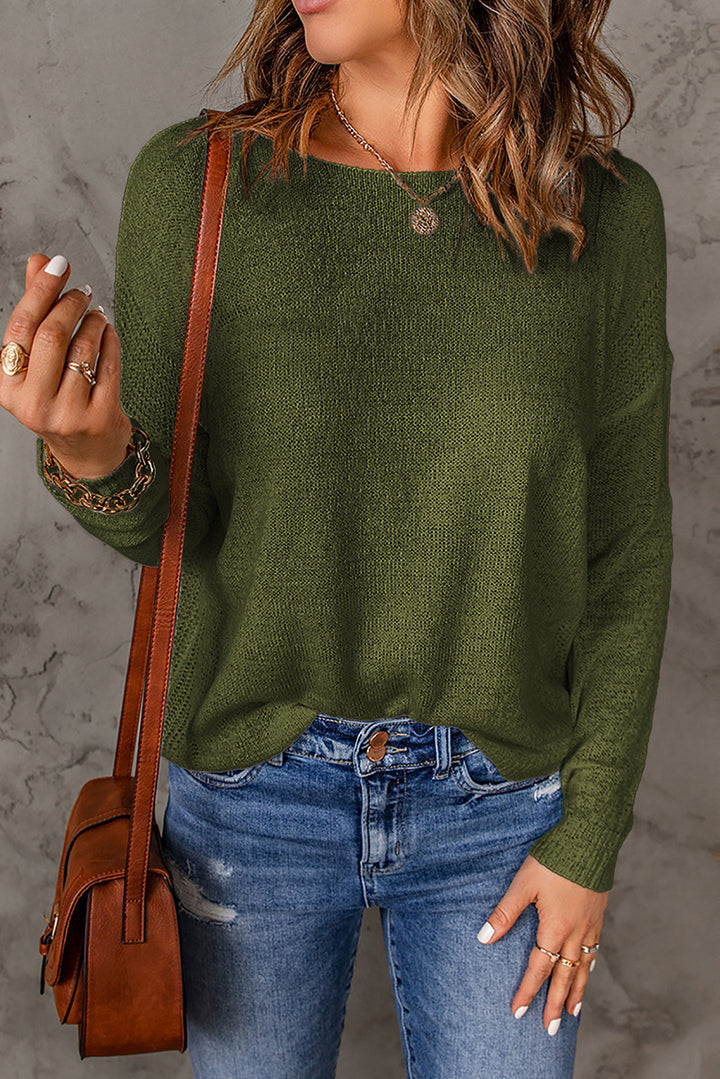 Damen lässiger Strickpullover mit weitem Schnitt und eleganten Details Drune