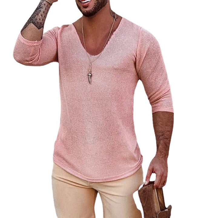Herren V-Ausschnitt Shirt mit innovativem Strukturdesign Drune