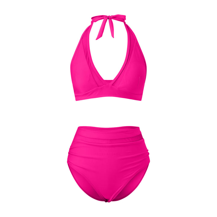 Damen Hochtailliertes Bademoden-Set mit stylischem Haltertop Drune