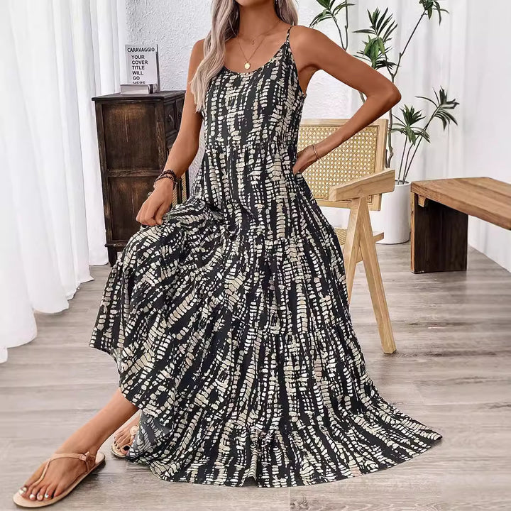 Damen Maxikleid mit elegantem Schnitt und fließendem Stoff Drune