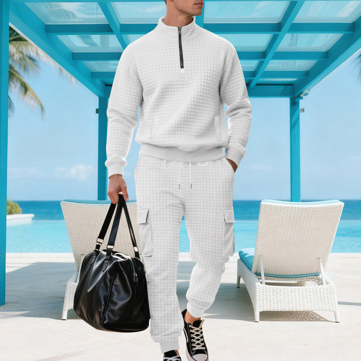 Herren Sportliches Ensemble mit Stehkragen und praktischen Cargotaschen Drune