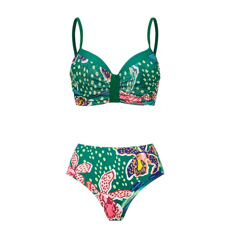 Damen Badeanzug Set mit farbenfrohem Muster Drune