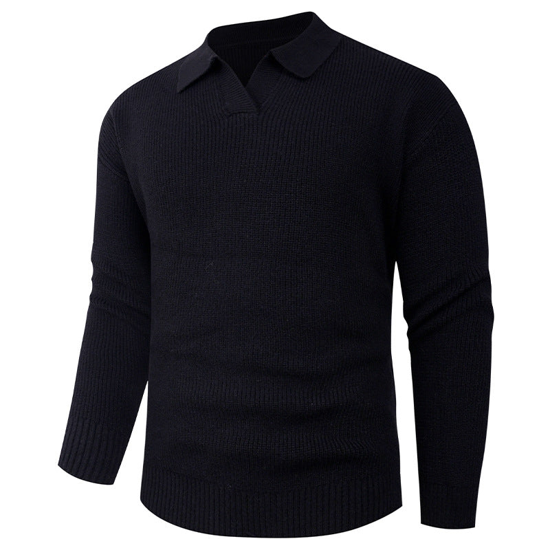 Herren lässiger Pullover mit modernem Kragen Drune