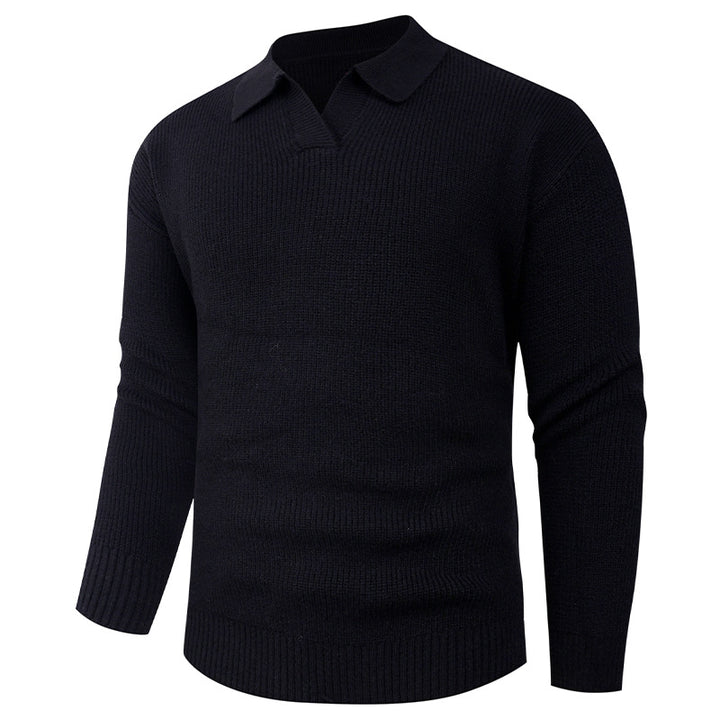 Herren lässiger Pullover mit modernem Kragen Drune