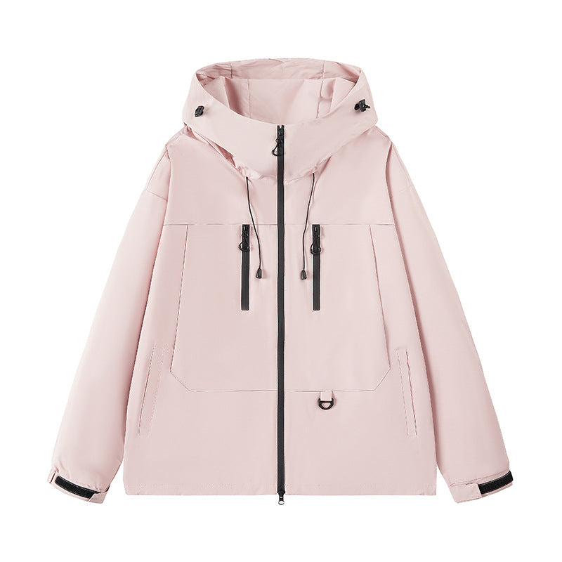 Herren wasserabweisende Outdoor-Jacke mit verstellbarer Kapuze und multifunktionalen Taschen Drune