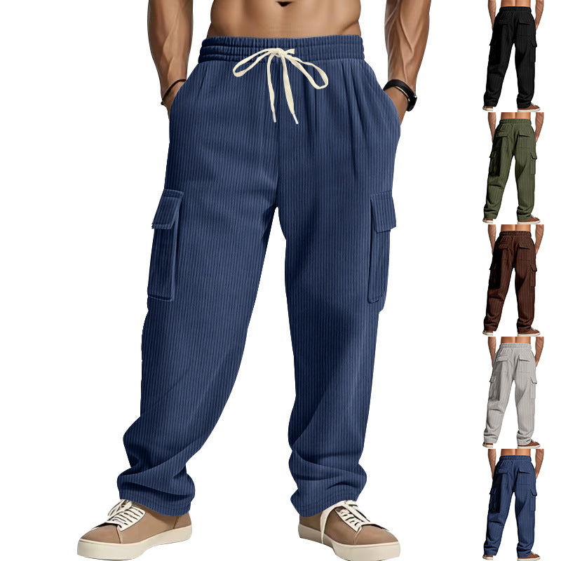 Herren nan weite Cordhose mit Cargotaschen und Tunnelzugbund Drune