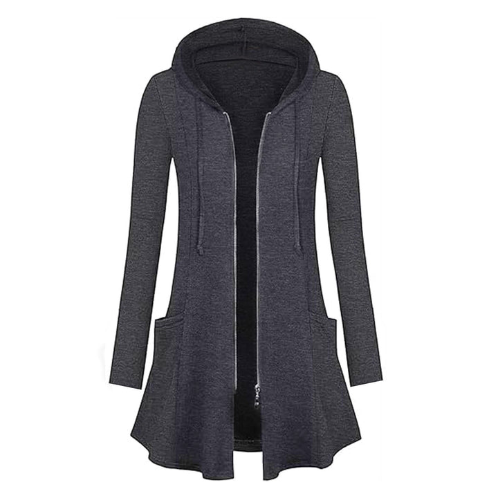 Damen lässige Kapuzenjacke mit Reißverschluss und Taschen Drune