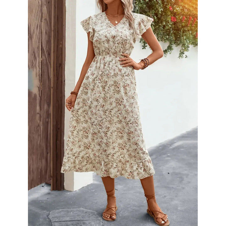 Damen Midikleid mit floralem Design Drune