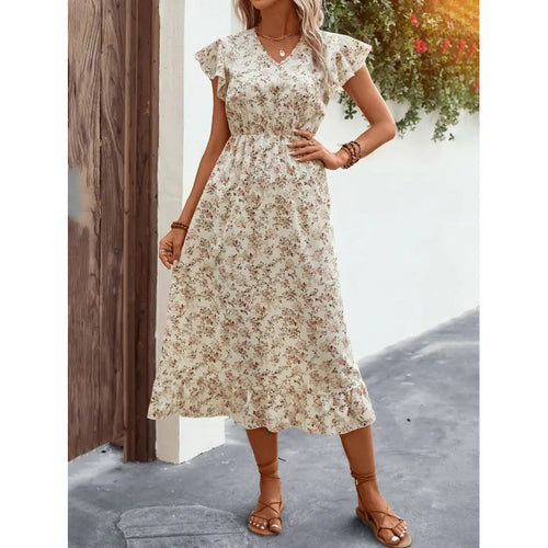 Damen Midikleid mit floralem Design Drune