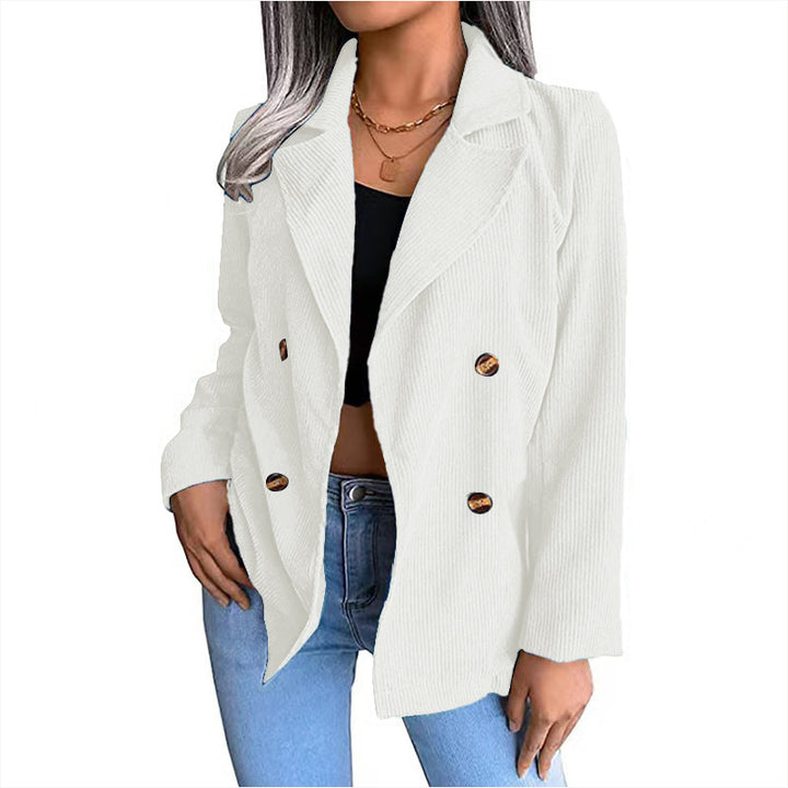 Damen Cord-Jacke mit doppelter Knopfleiste und modernem Schnitt Drune