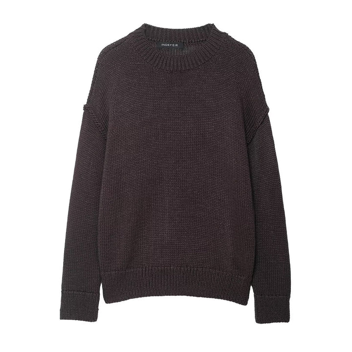 Damen bequemer Strickpullover mit Rundhalsausschnitt und lässigem Schnitt Drune