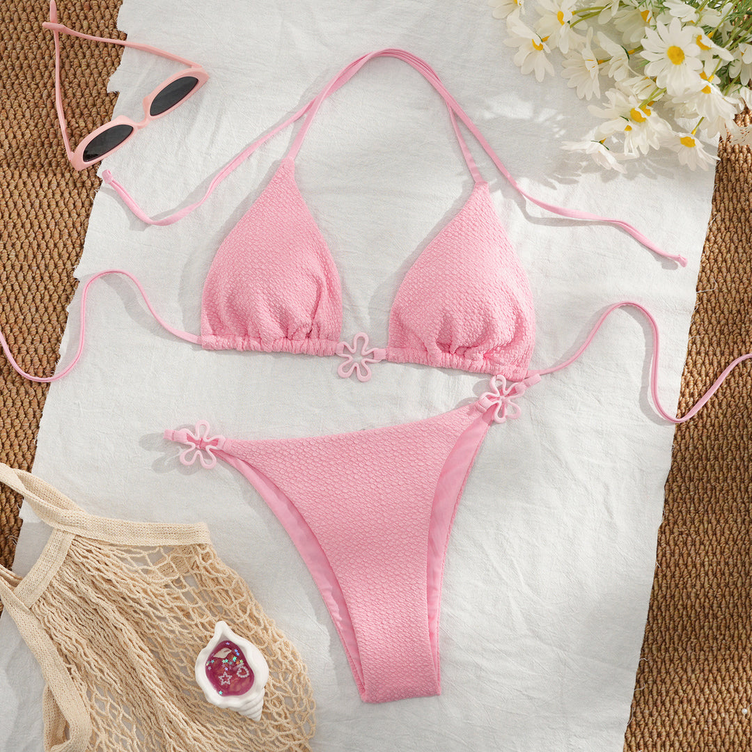 Damen Bikini-Set mit floralem Detail und hochwertiger Struktur Drune