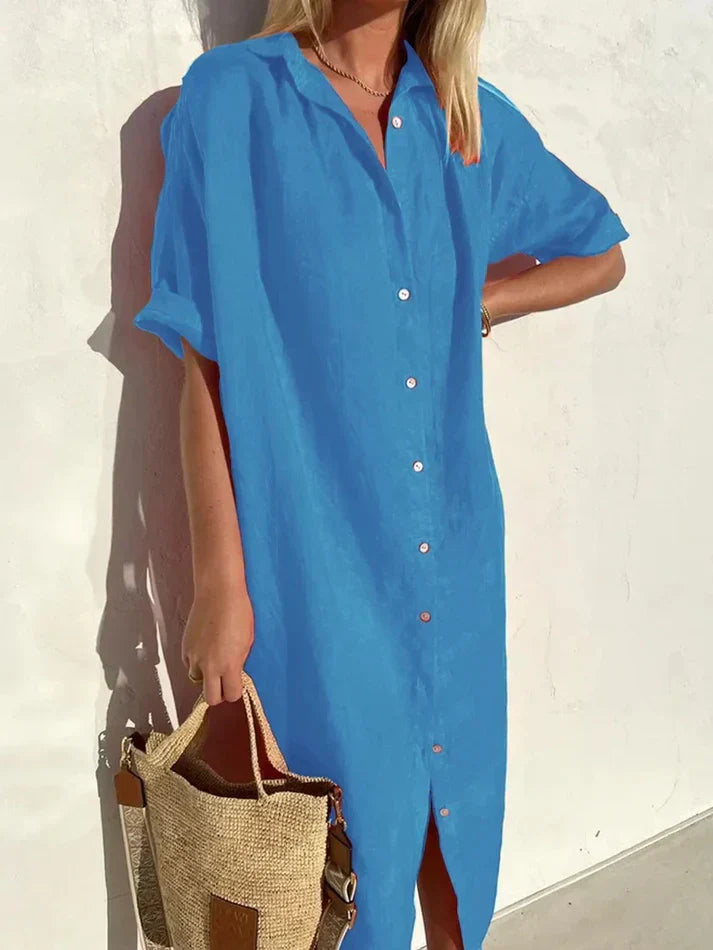 Drune | Lässiges Blusenkleid Mit Knopfleiste
