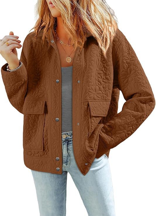 Damen Steppjacke mit praktischen aufgesetzten Taschen und floralem Muster Drune