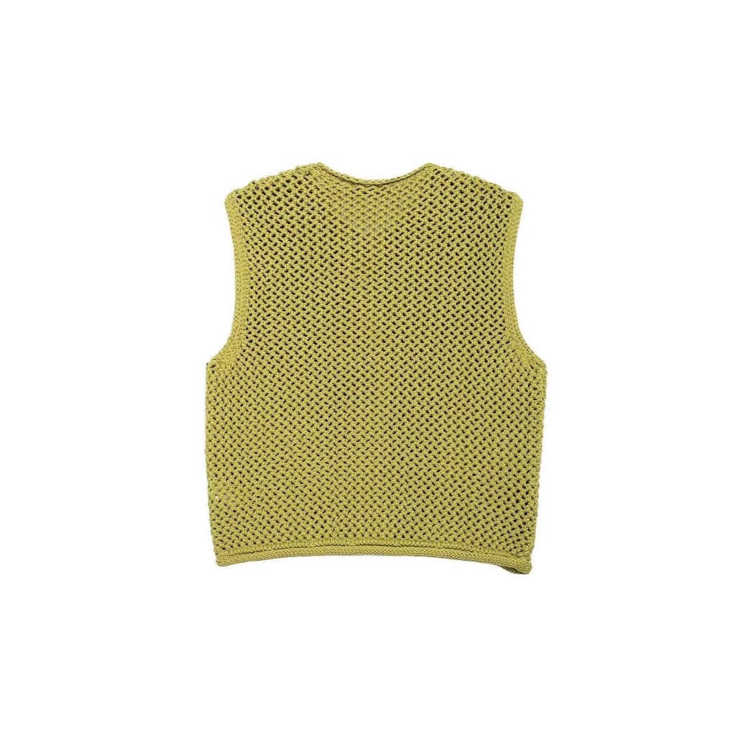Damen Strickweste mit grobem Netzdesign und praktischen Taschen Drune
