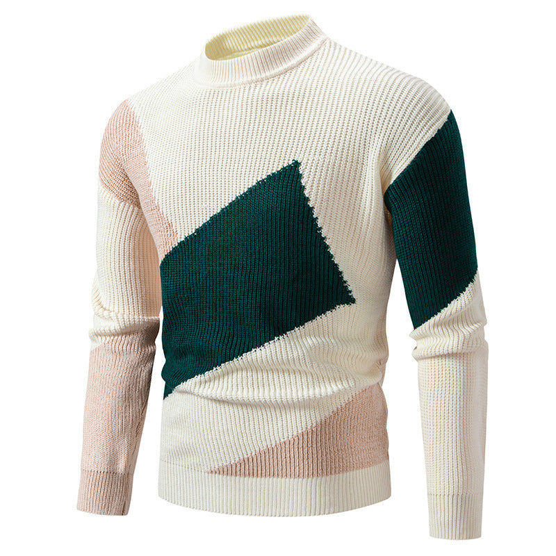 Herren modischer Rollkragenpullover mit modernem Grafikdesign Drune