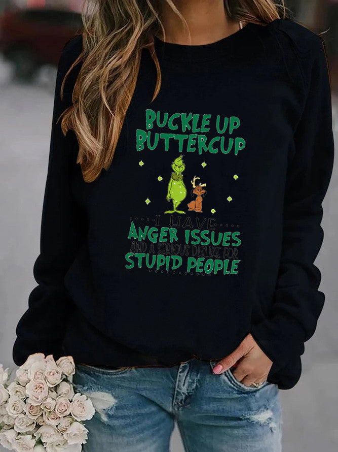 Damen Sweatshirt mit humorvollem Spruch und kreativem Design Drune