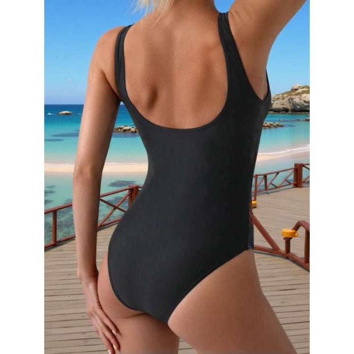 Damen Eleganter Badeanzug mit floralem Seitenbesatz Drune