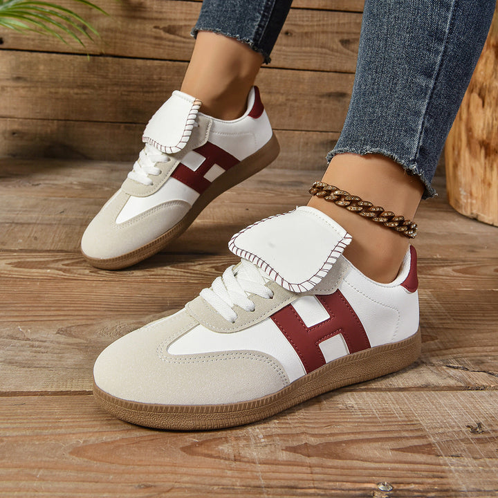 Damen Modische Sneakers mit eleganter Klappenakzent und rutschfester Sohle Drune