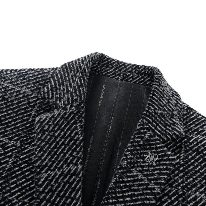 Herren Wollmantel mit modernem Karomuster und elegantem Schnitt Drune