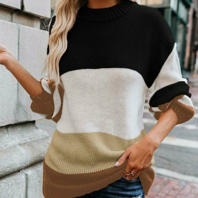 Drune | Gestreifter Strickpullover mit Doppelt Naht