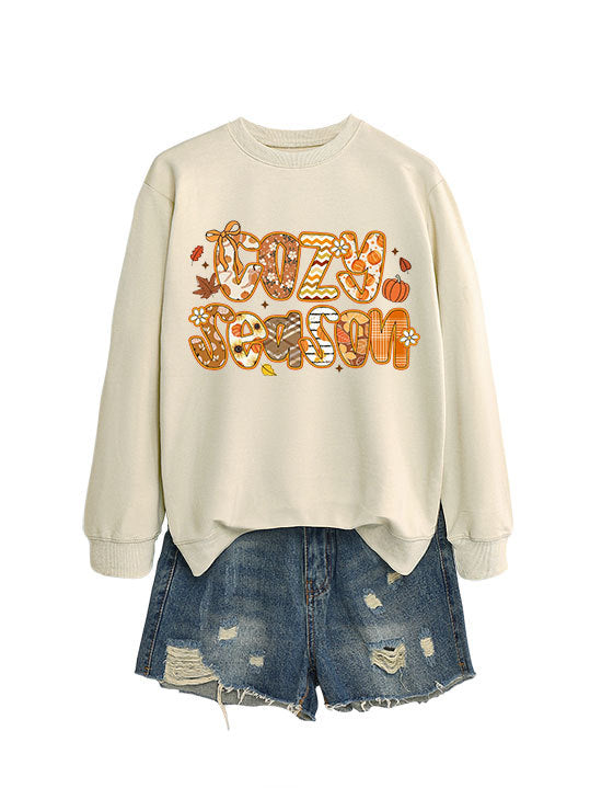 Damen Sweatshirt mit kreativem Herbstdesign und lässigem Schnitt Drune