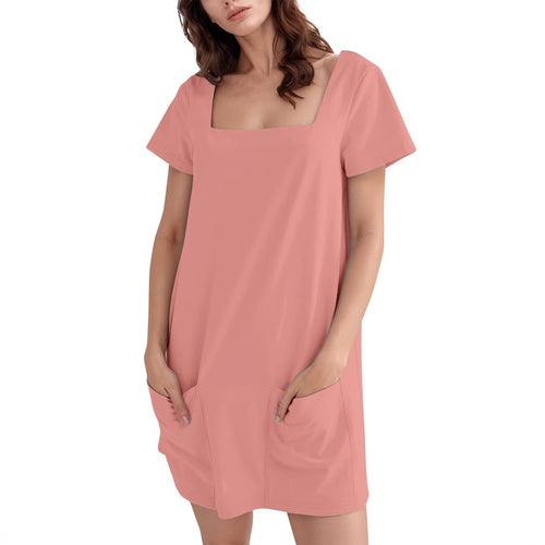 Damen Bequemes Freizeitkleid mit Taschen Drune