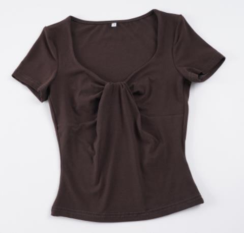 Damen figurbetontes Shirt mit schickem Bindedetail Drune