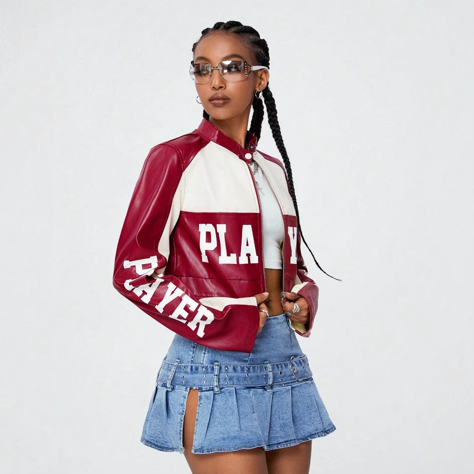 Damen cropped Jacke mit sportiven Akzenten Drune