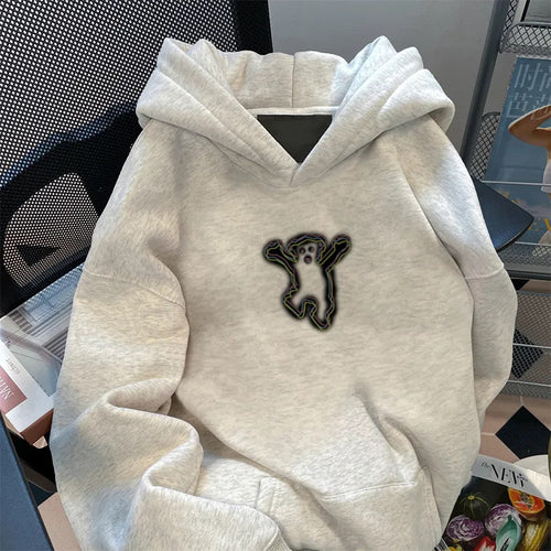 Damen Kapuzenpullover mit kreativem Bärenmotiv Drune