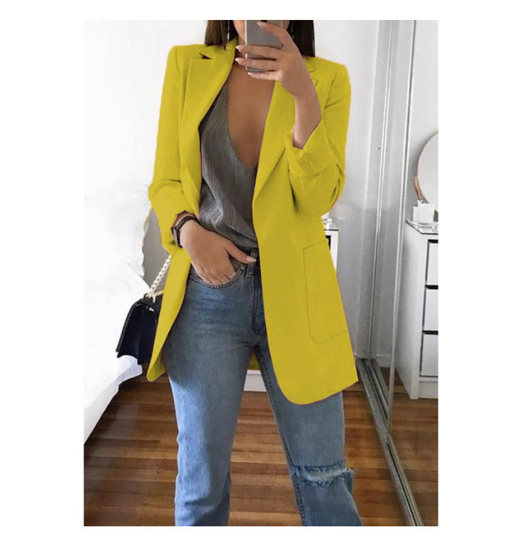 Damen eleganter Blazer mit tailliertem Schnitt und praktischen Taschen Drune