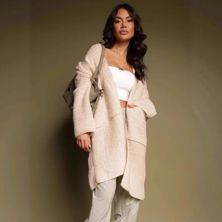Damen Grobstrickjacke mit lässigem Schnitt und praktischen Taschen Drune