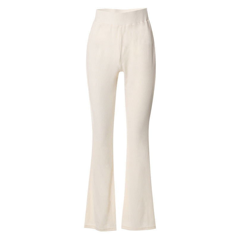 Damen Flared Hose aus Rippstrick Drune