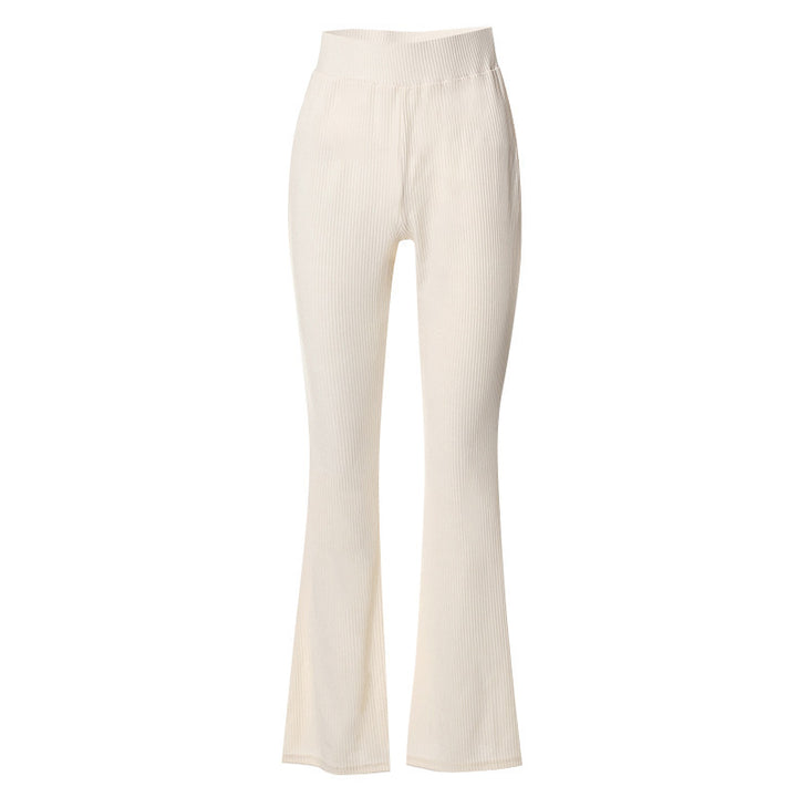 Damen Flared Hose aus Rippstrick Drune