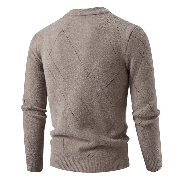 Herren Feiner Strickpullover mit modernem Zopfmuster Drune