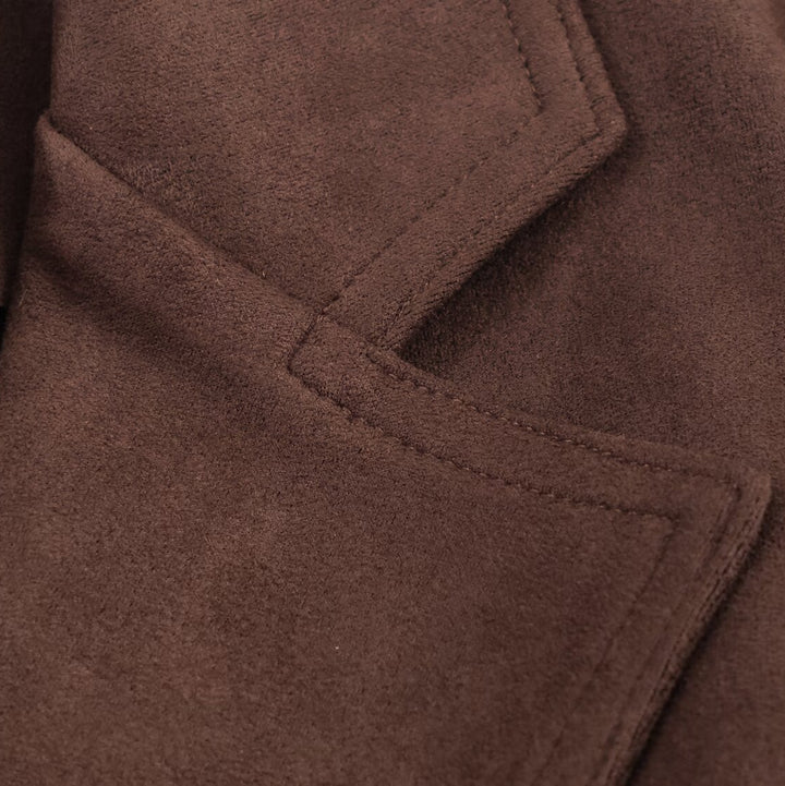 Damen Kunstlederblazerjacke mit tailliertem Schnitt und großem Gürtel Drune