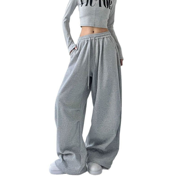 Damen nan weite Jogginghose mit extra weitem Bein und Kordelzugbund aus French Terry Drune